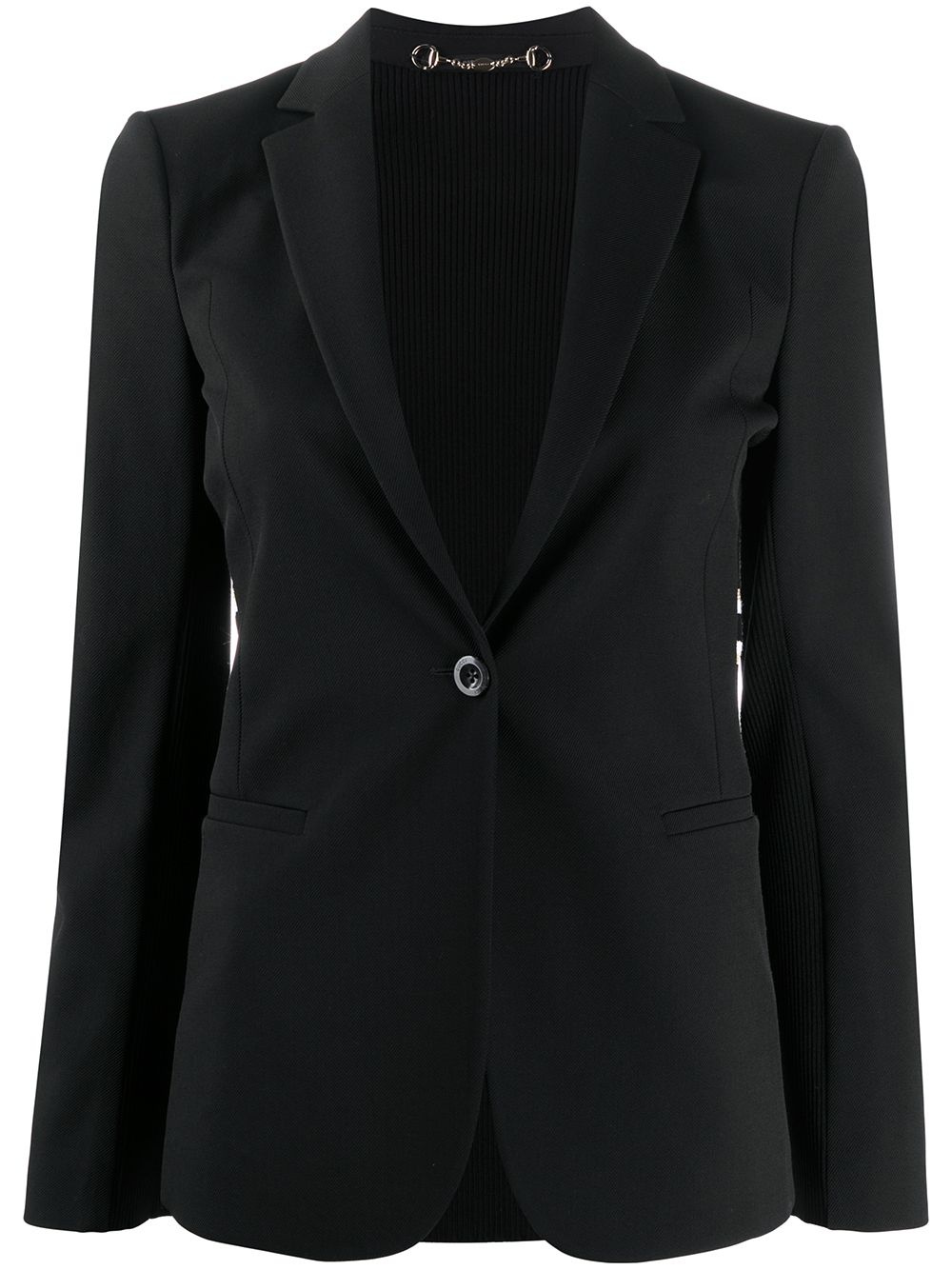 knitted-panel fitted blazer - 1