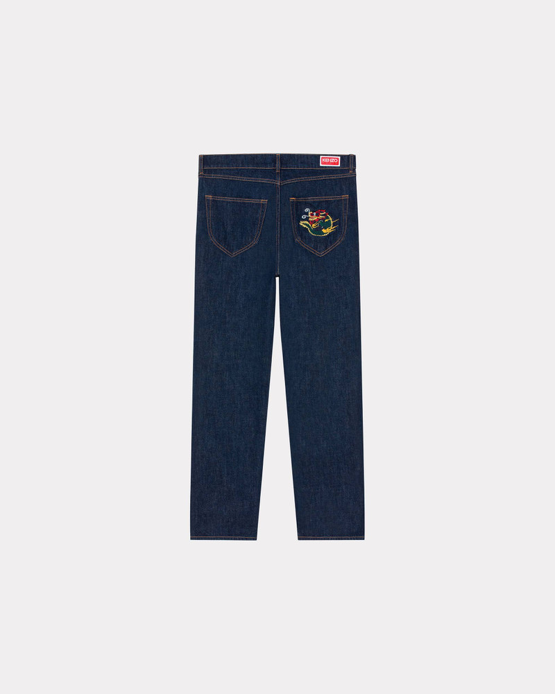 KENZO ASAGAO 'Year of the Dragon' straight-leg cropped jeans outlook