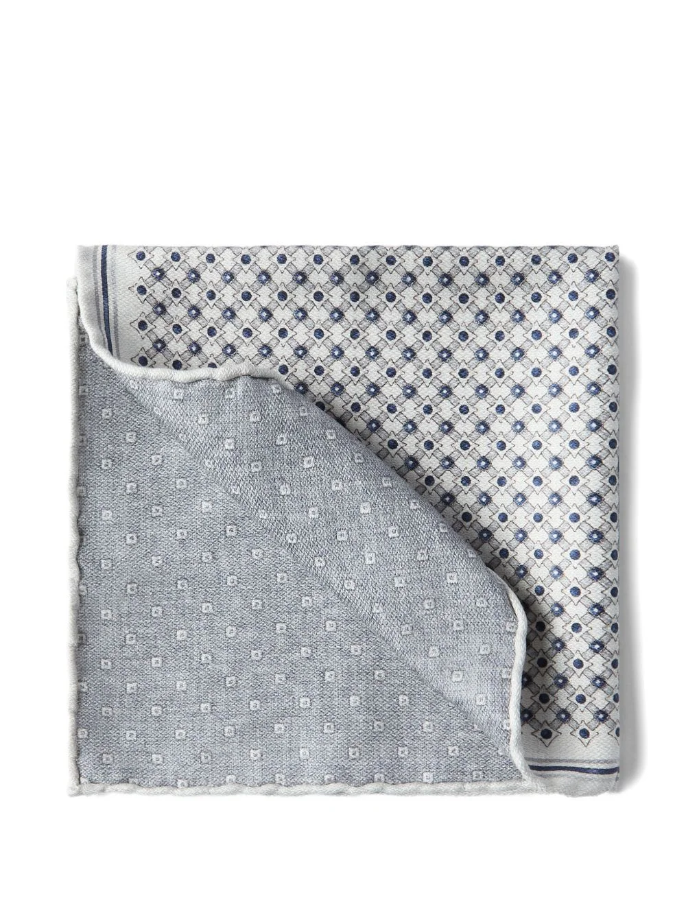 geometric-pattern silk pocket square - 1