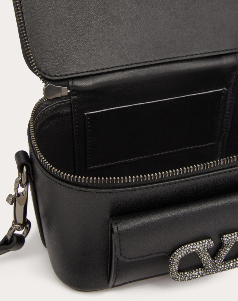 MINI VALENTINO GARAVANI LOCÒ CALFSKIN HANDBAG WITH JEWEL LOGO 7