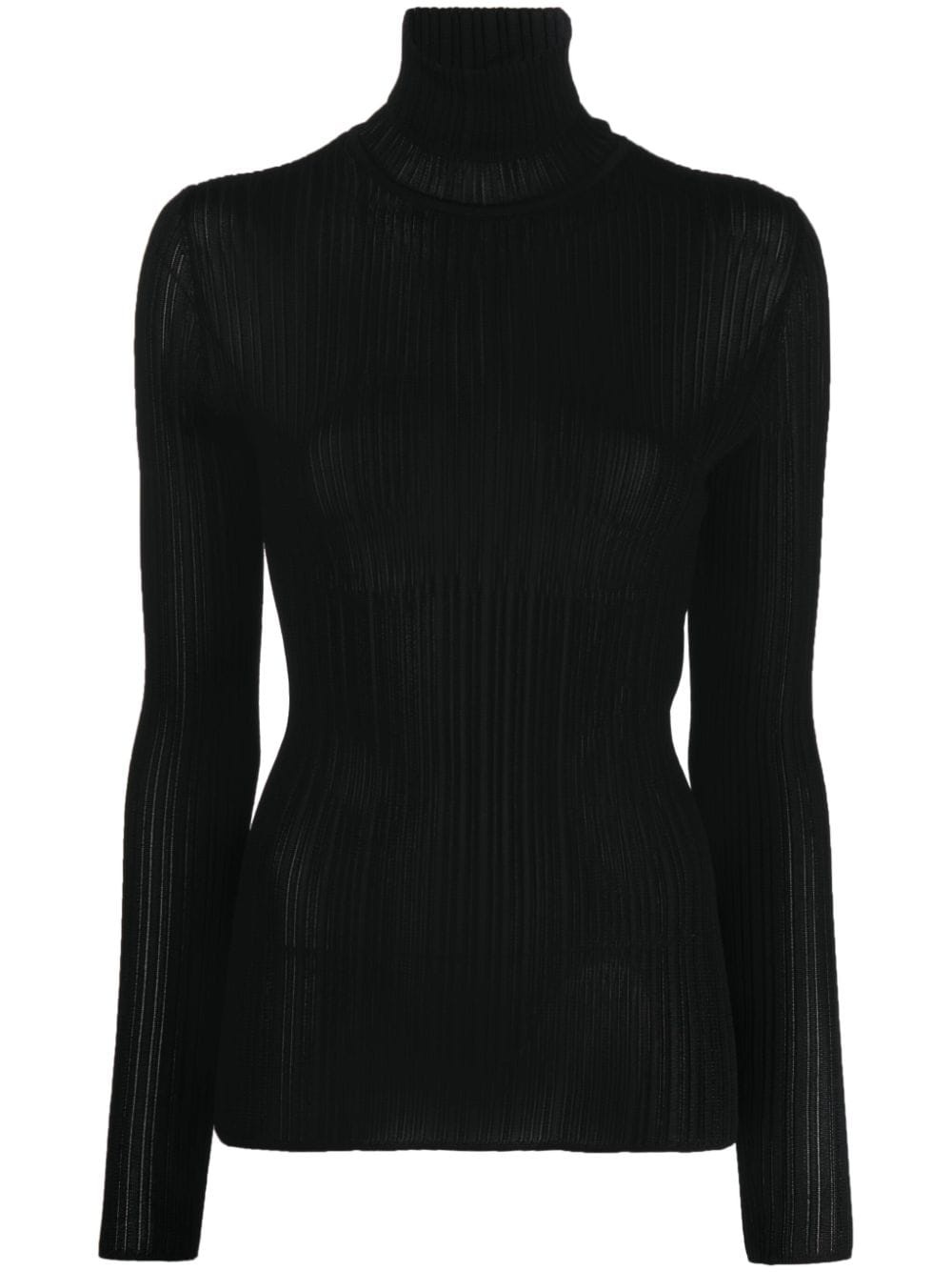 roll-neck ribbed-knit jumper - 1