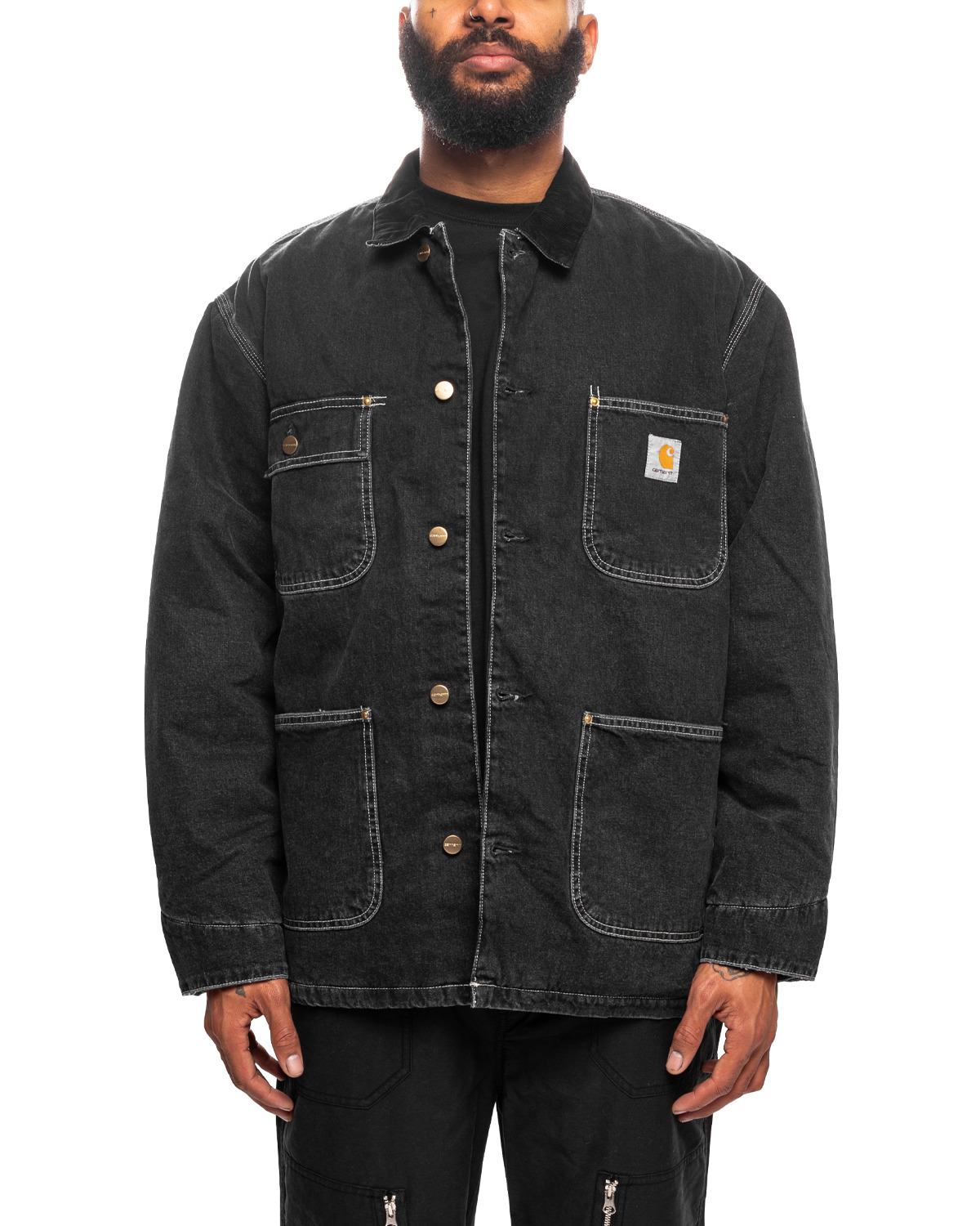 OG Chore Coat Black/Black Stone Washed - 1