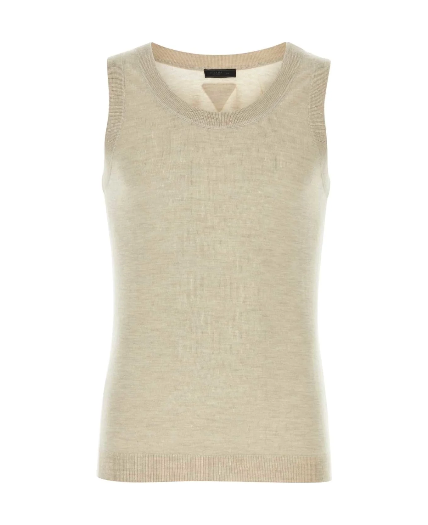 Melange Sand Cashmere Tank Top - 1