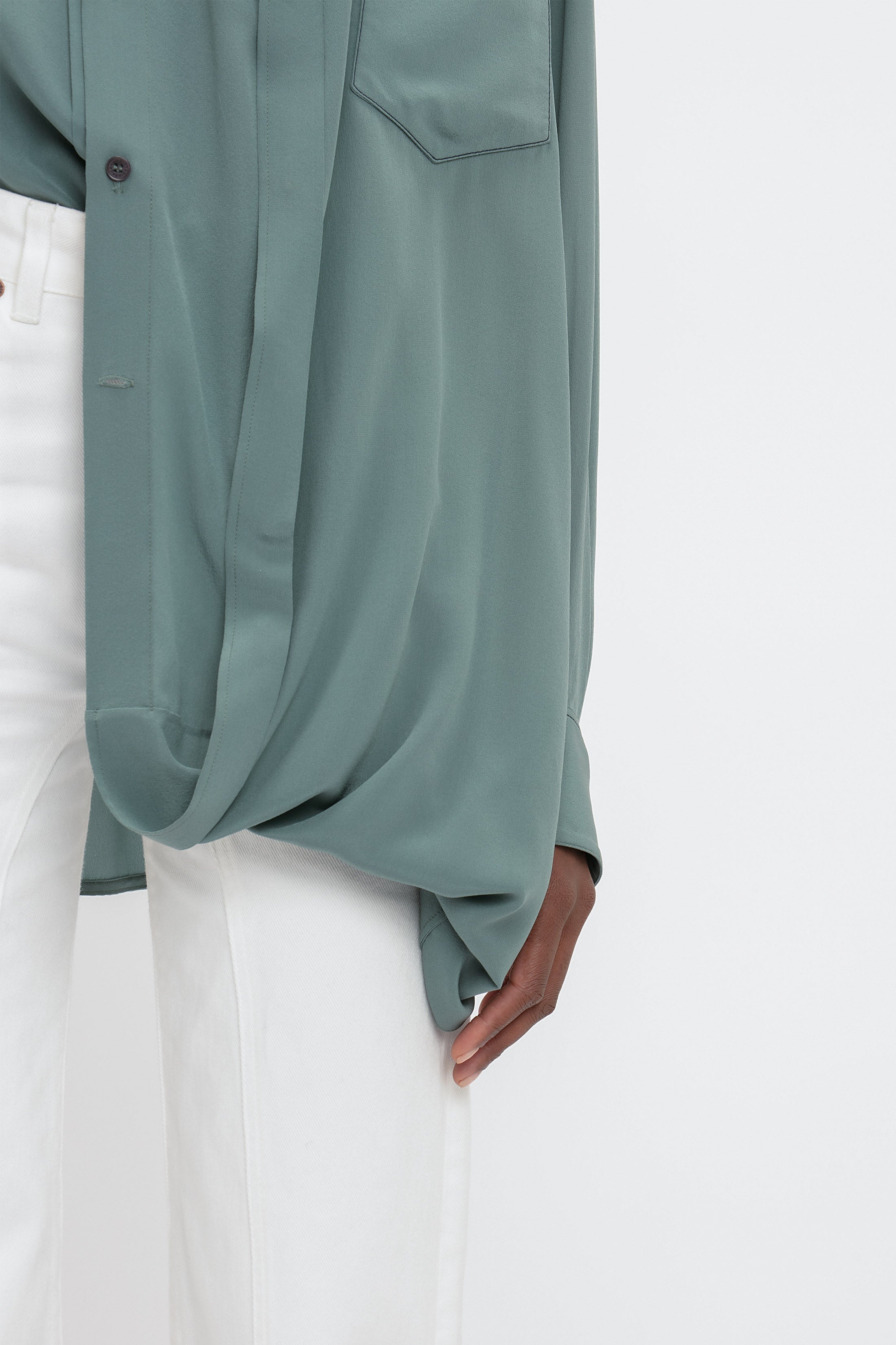 Double Layer Blouse In Stone - 5