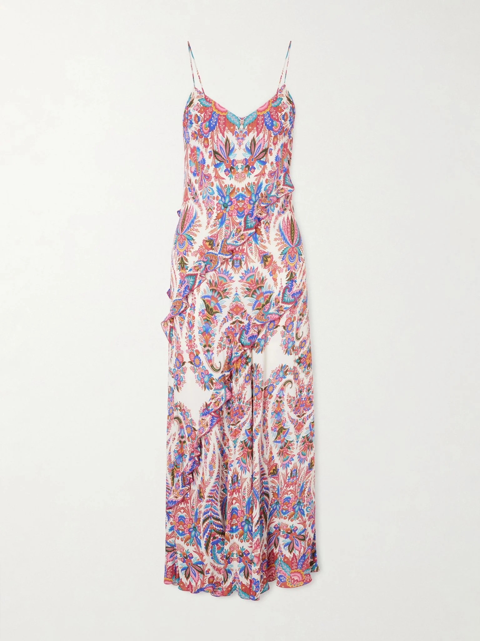 Ruffled paisley-print chiffon maxi dress Multi - 1