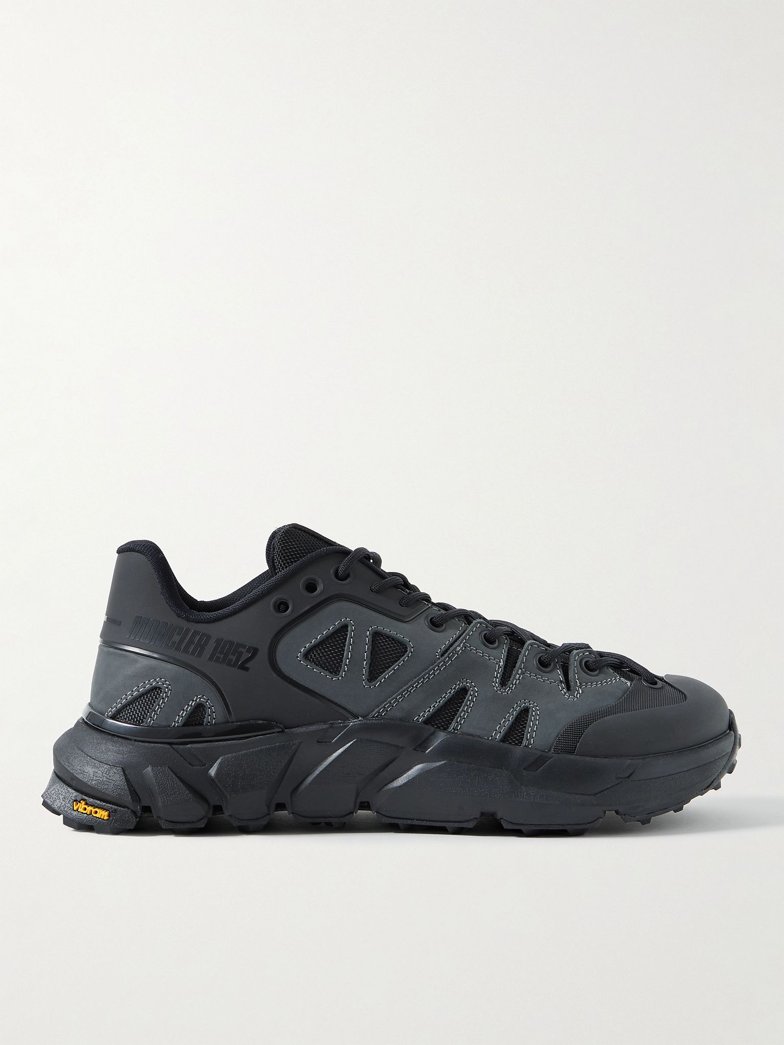 2 Moncler 1952 Silencio Nubuck, Mesh and Rubber Sneakers Black - 1
