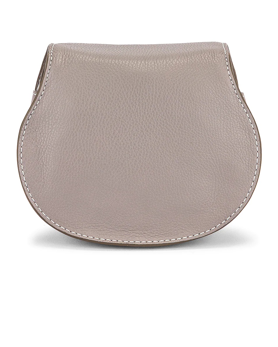 Small Marcie Grained Calfskin Saddle Bag - 3