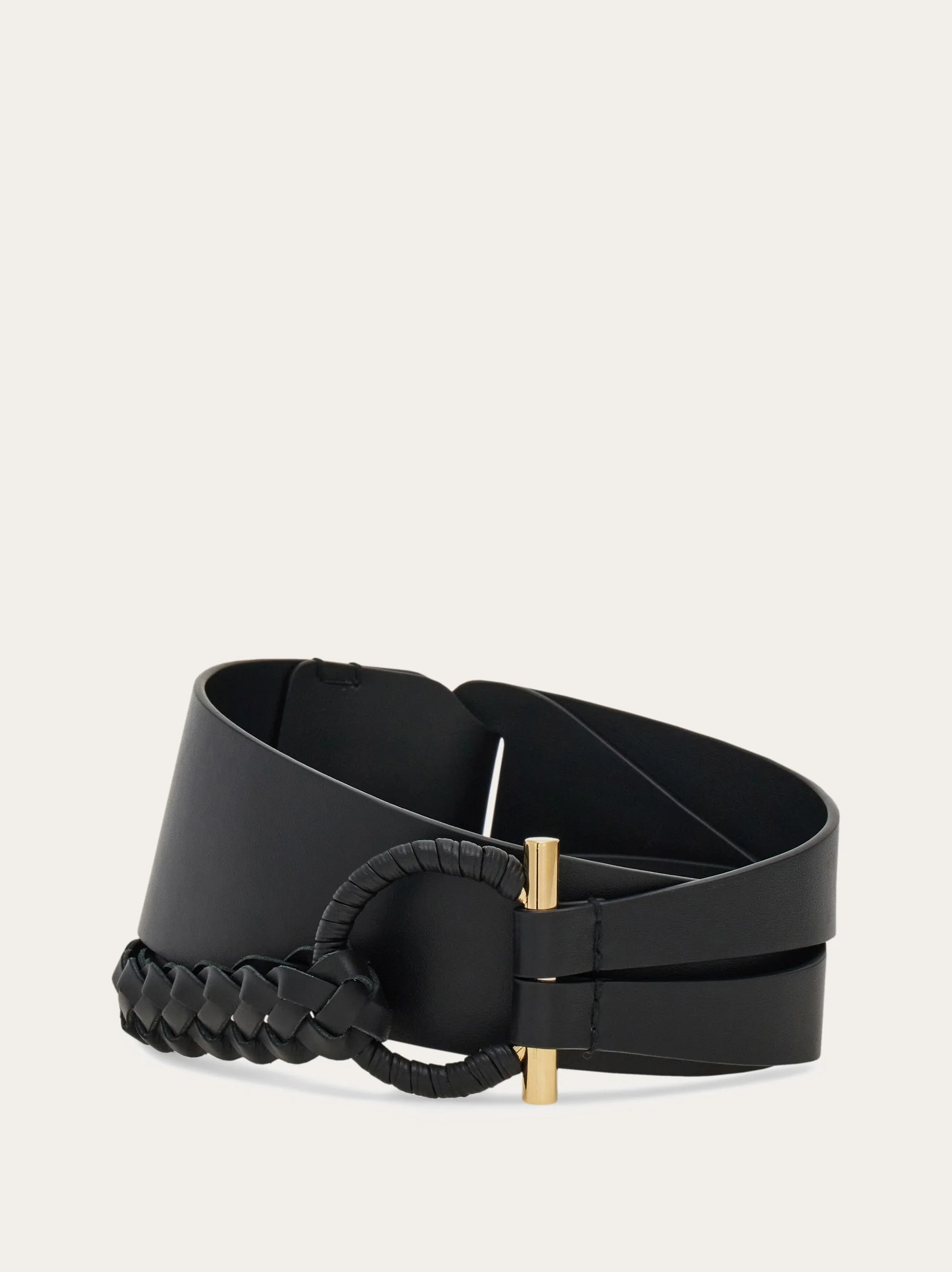 Covered Gancini fixed belt - 1
