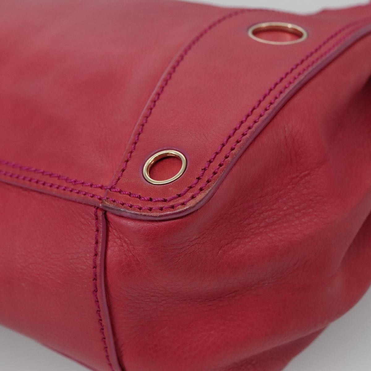 CELINE Shoulder Bag Leather Pink Gold - 9