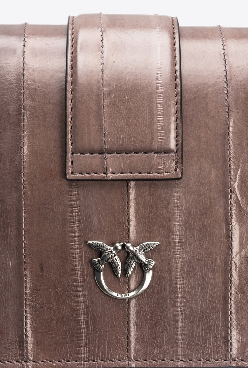 PINKO GALLERIA MINI LOVE BAG ONE IN EEL SKIN 4