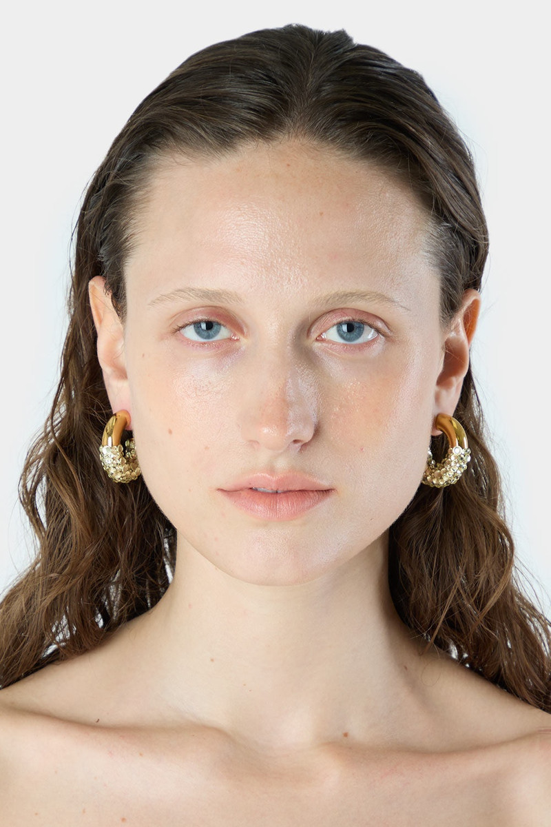 SUNNEI GLITTERIZED EARRINGS / gold outlook