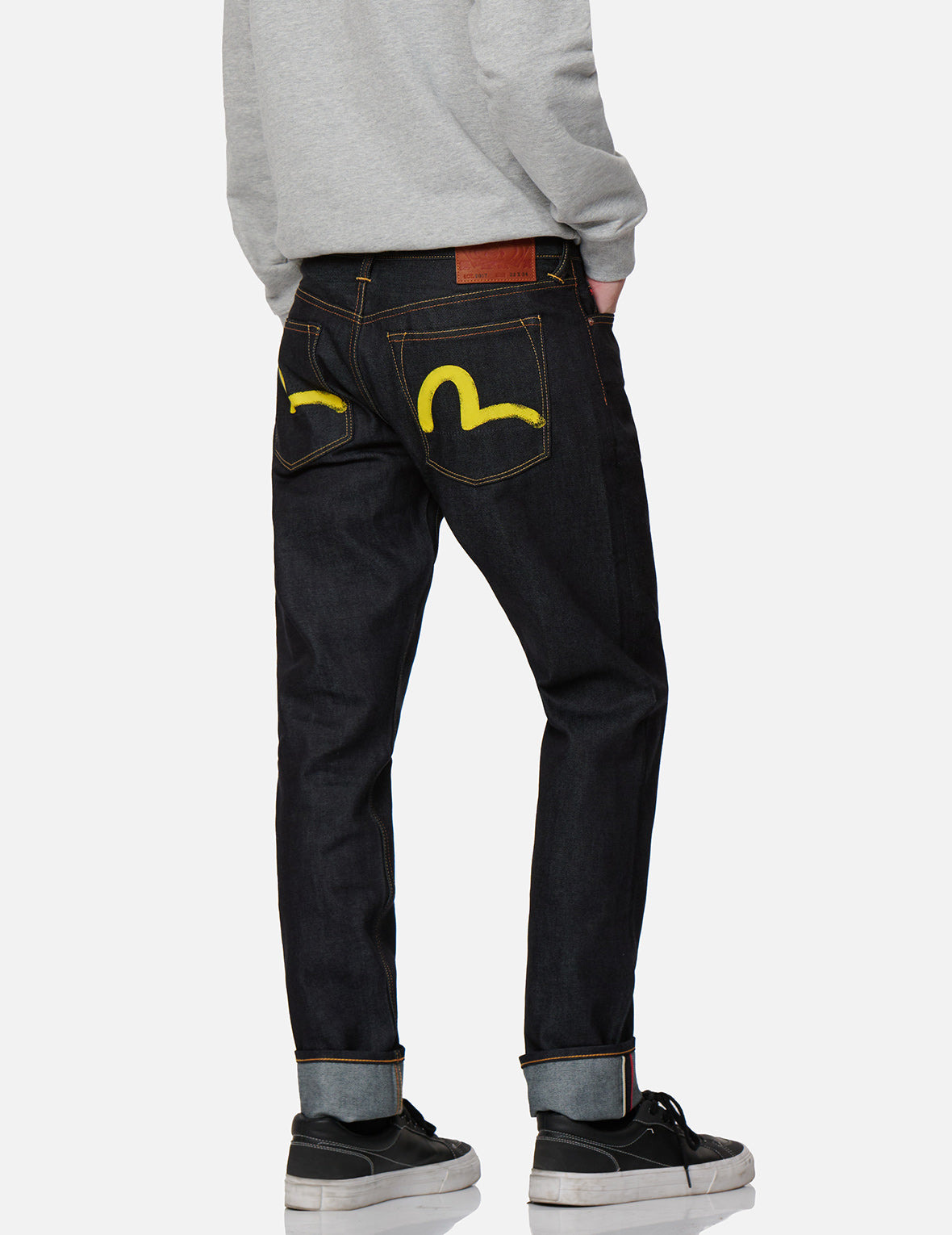 Yellow Seagull Print Taper-Fit Jeans #2017 - 7