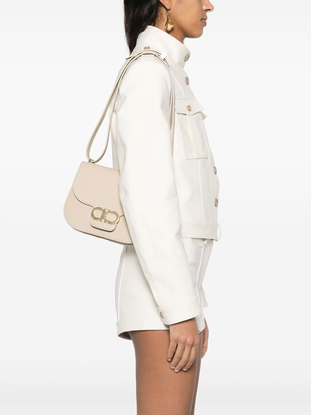 Ferragamo Women Double Gancini Cross Body Flap Bag - 2