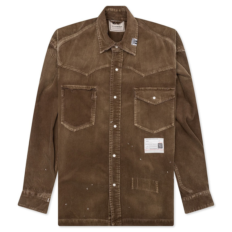 AGED CORDUROY SHIRT - BROWN 1