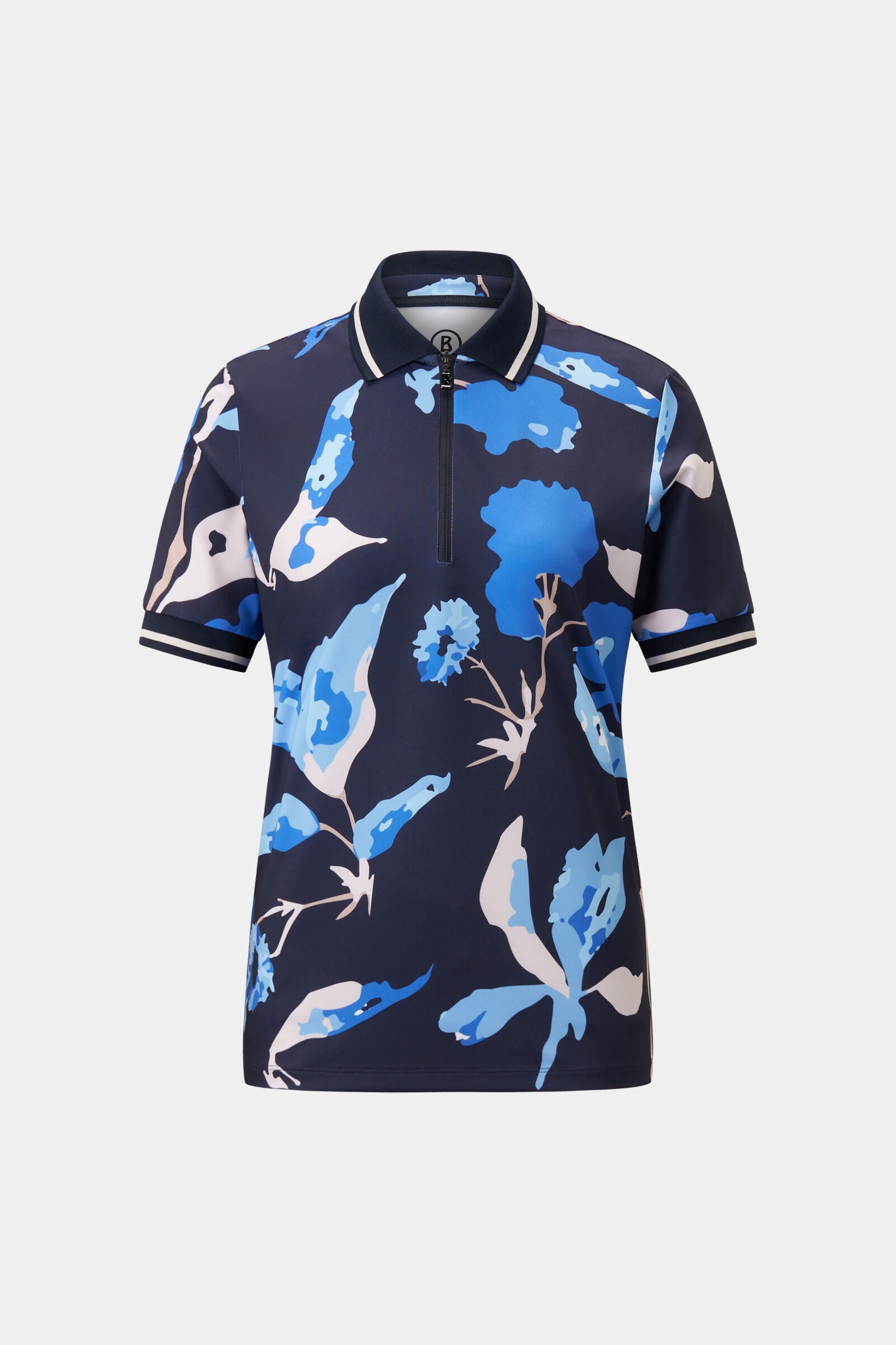 Calista functional short-sleeved top in Navy blue/light blue - 1
