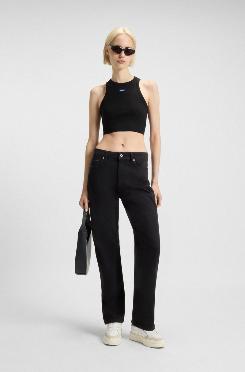 HUGO SLIM-FIT JEANS IN BLACK STRETCH DENIM outlook