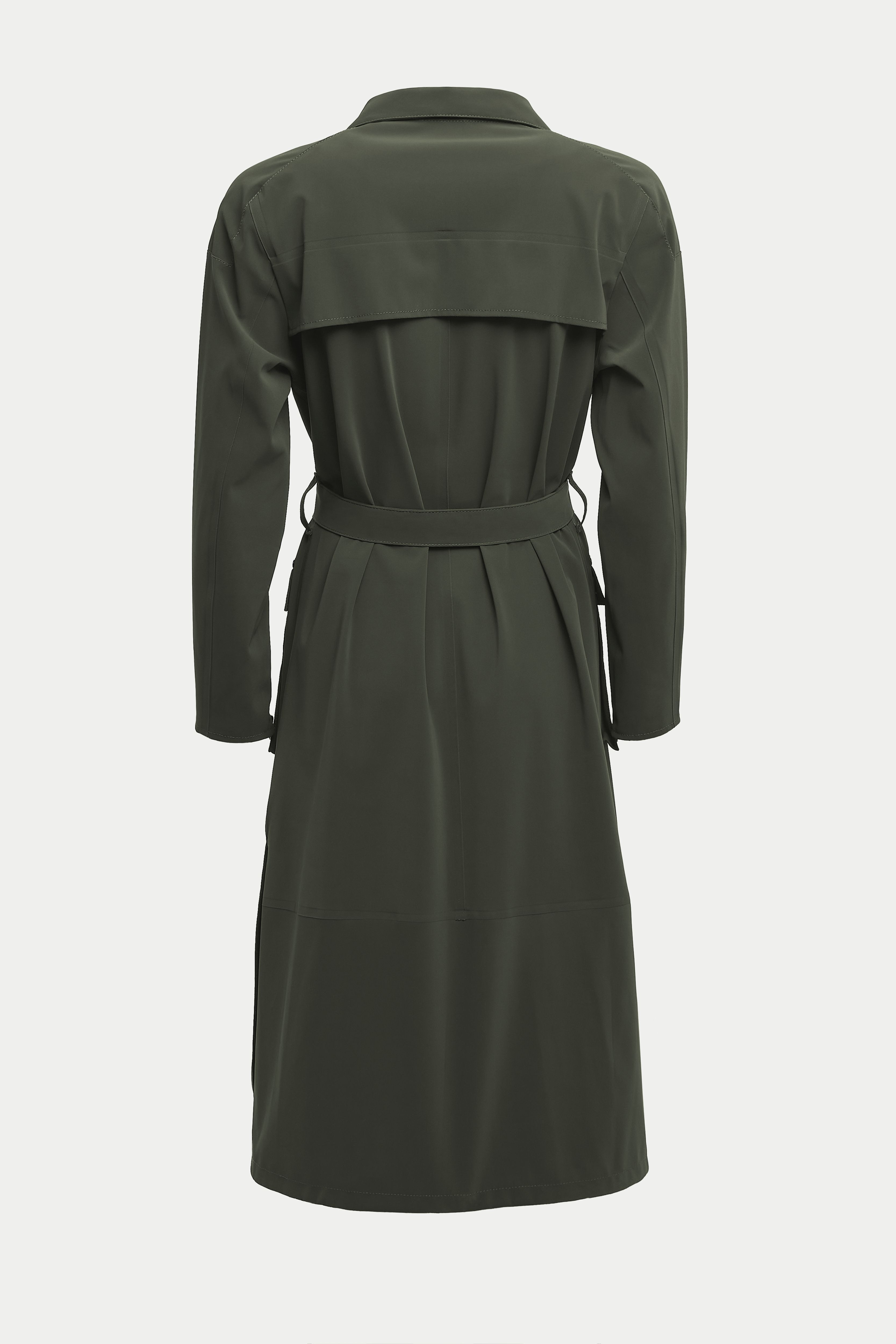 Kista Matte Trench Coat Dark Green - 6