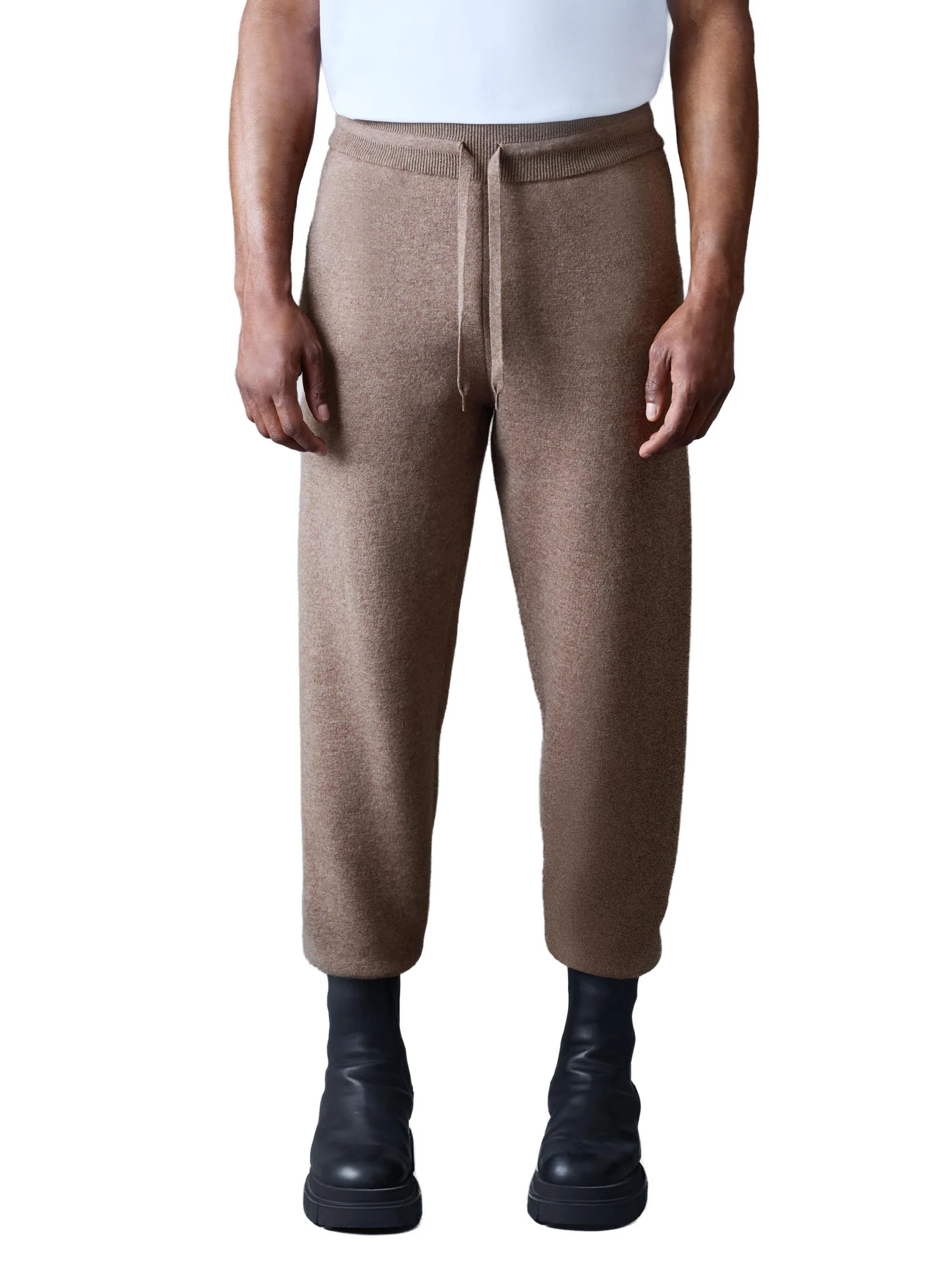Men's Harrison Wool-Cashmere Track Pants - Coffee - 1