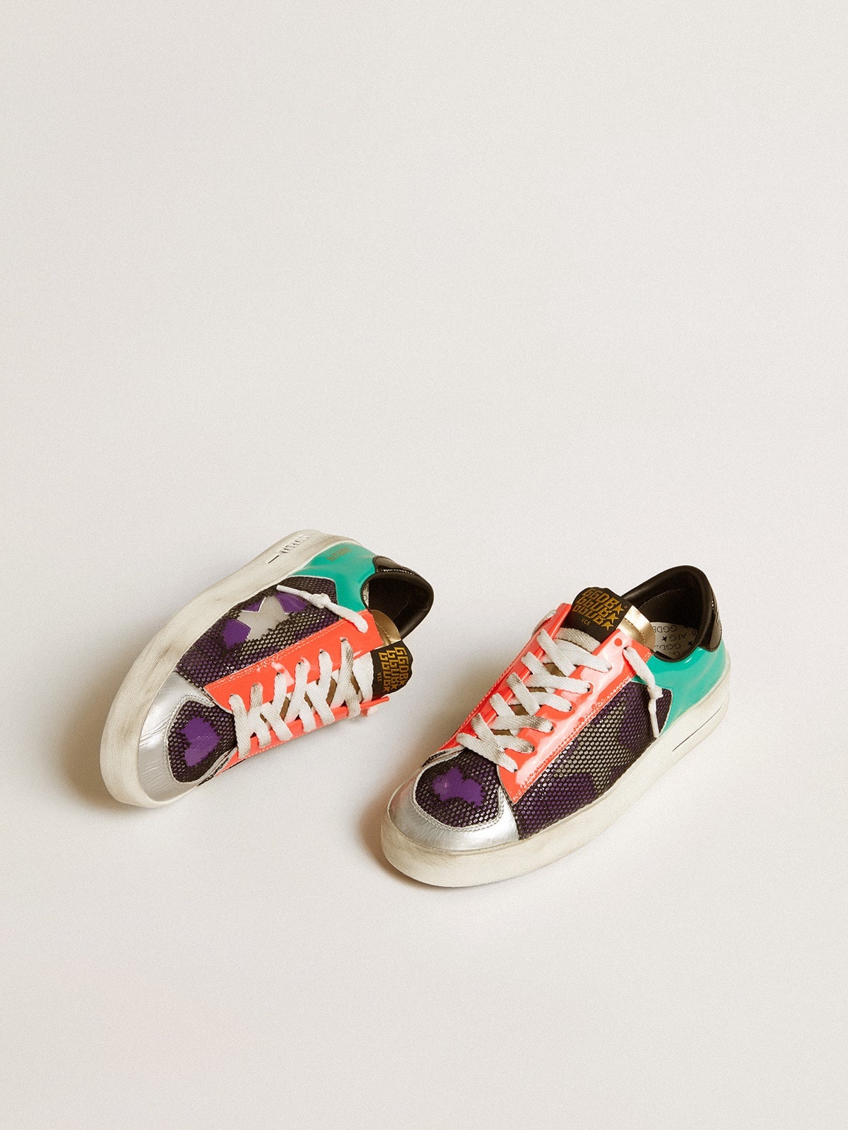 Women's Stardan LAB in patent leather and mesh with rubber star - 2