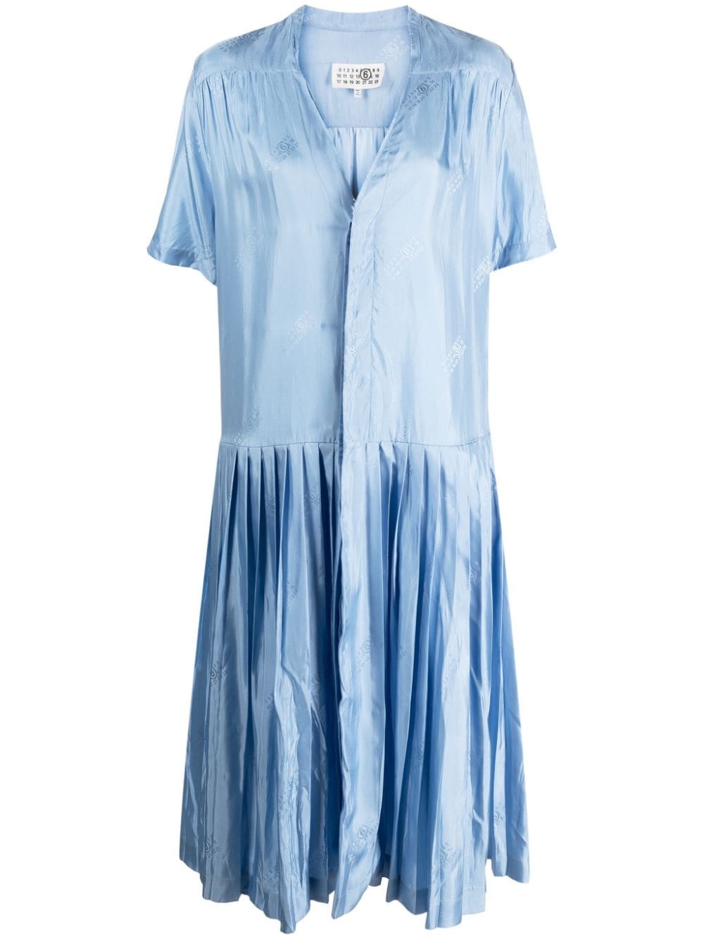 V-neck pleated midi dress - 1