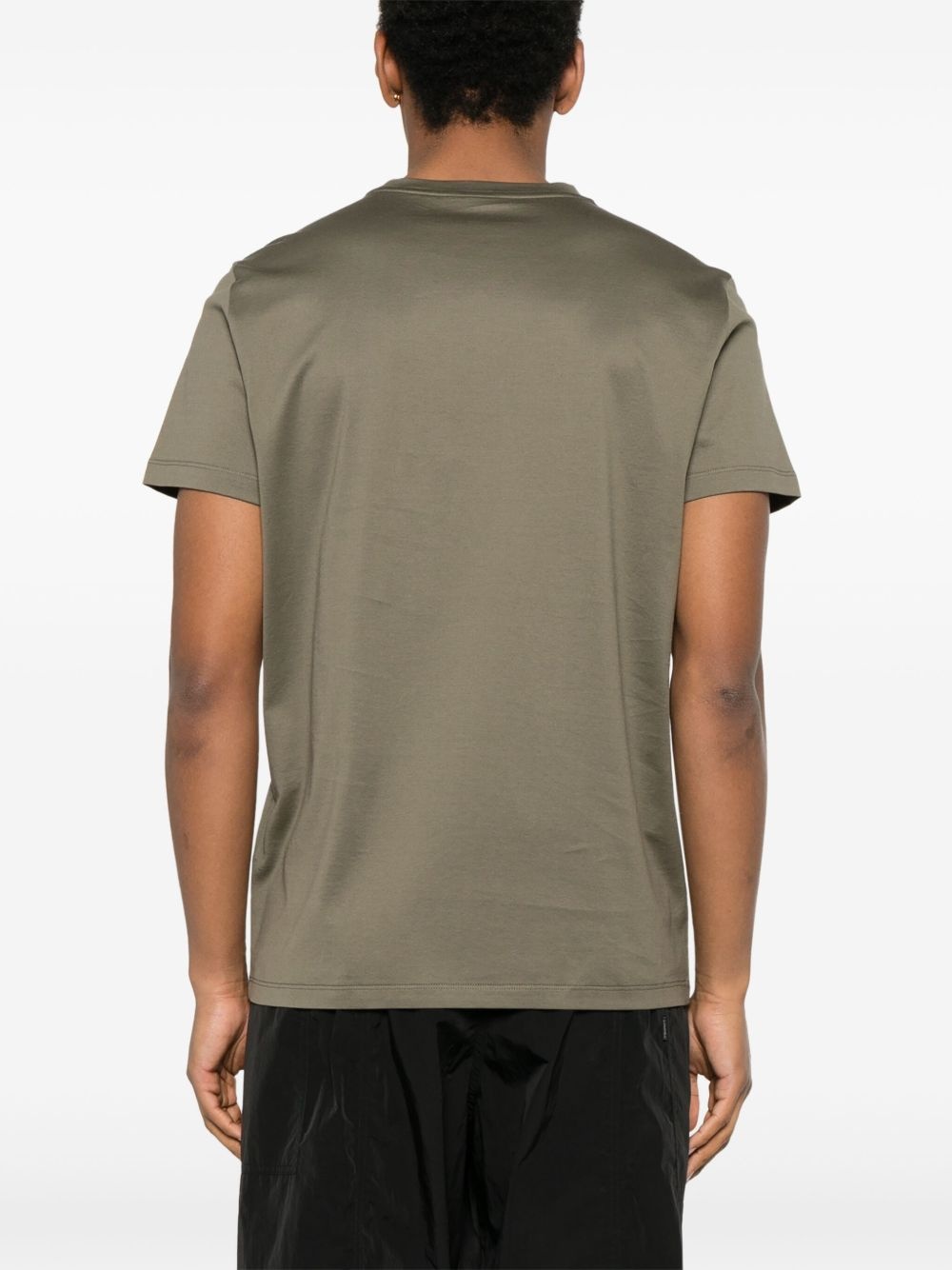 double-logo-patch cotton T-shirt - 3