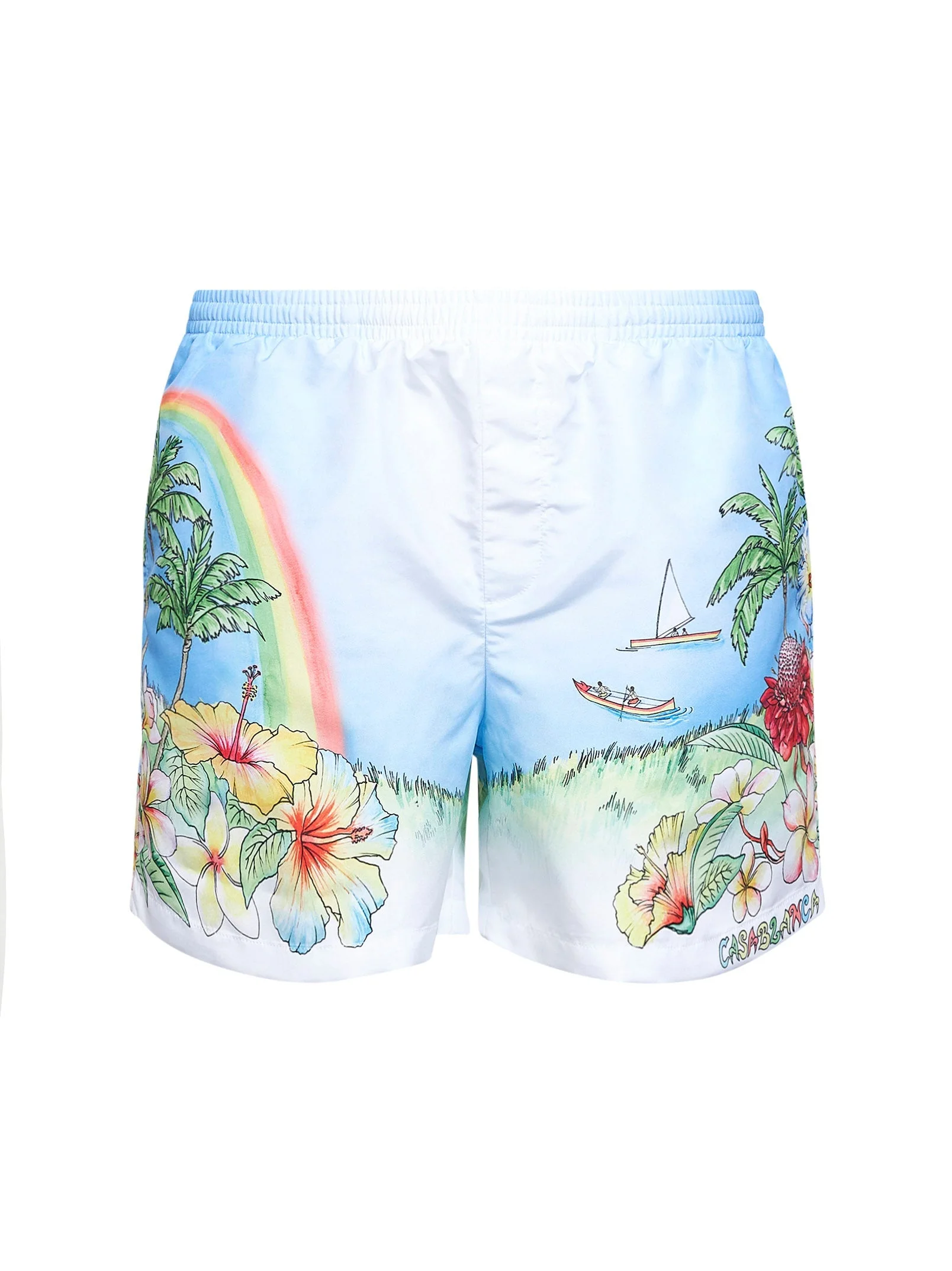 Casablanca Men Printed Technical Fabric Aloha Swim Shorts - 1