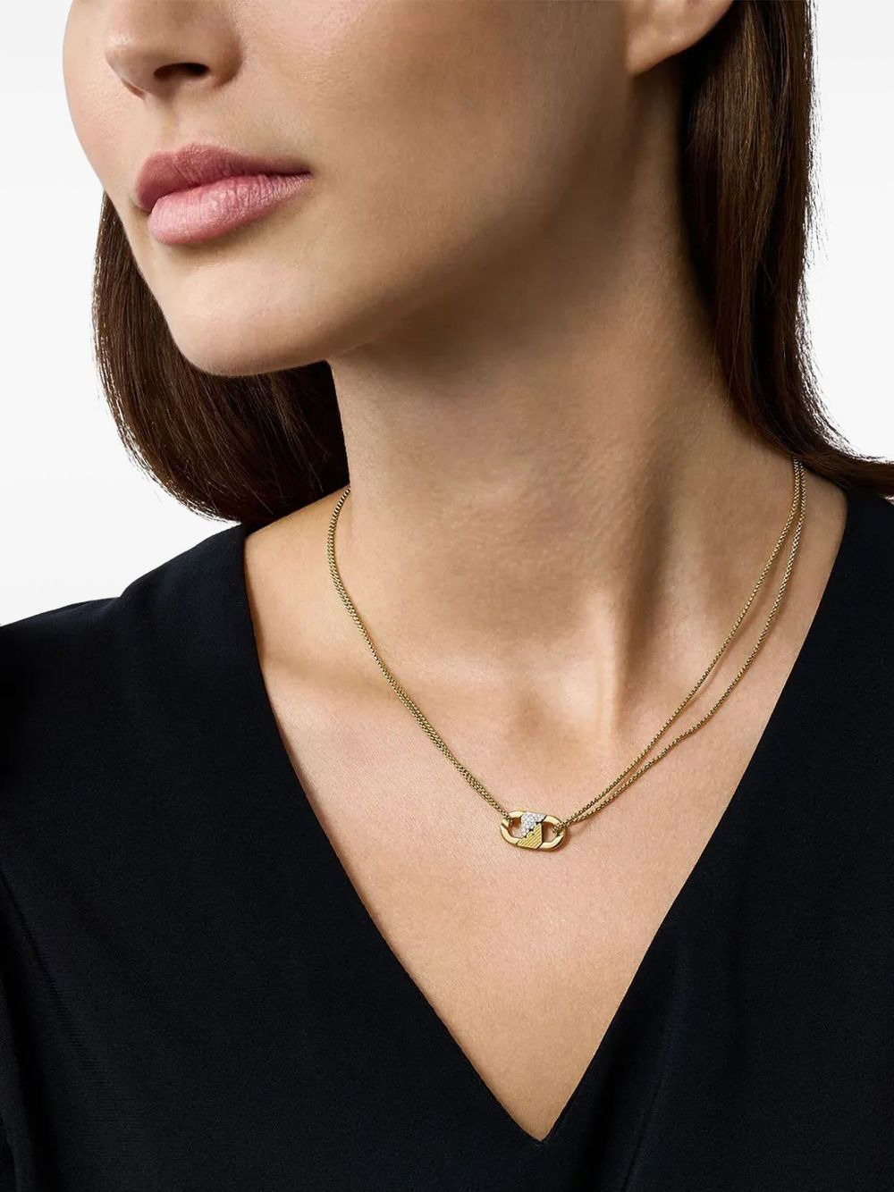 crystal-embellished pendant necklace - 2