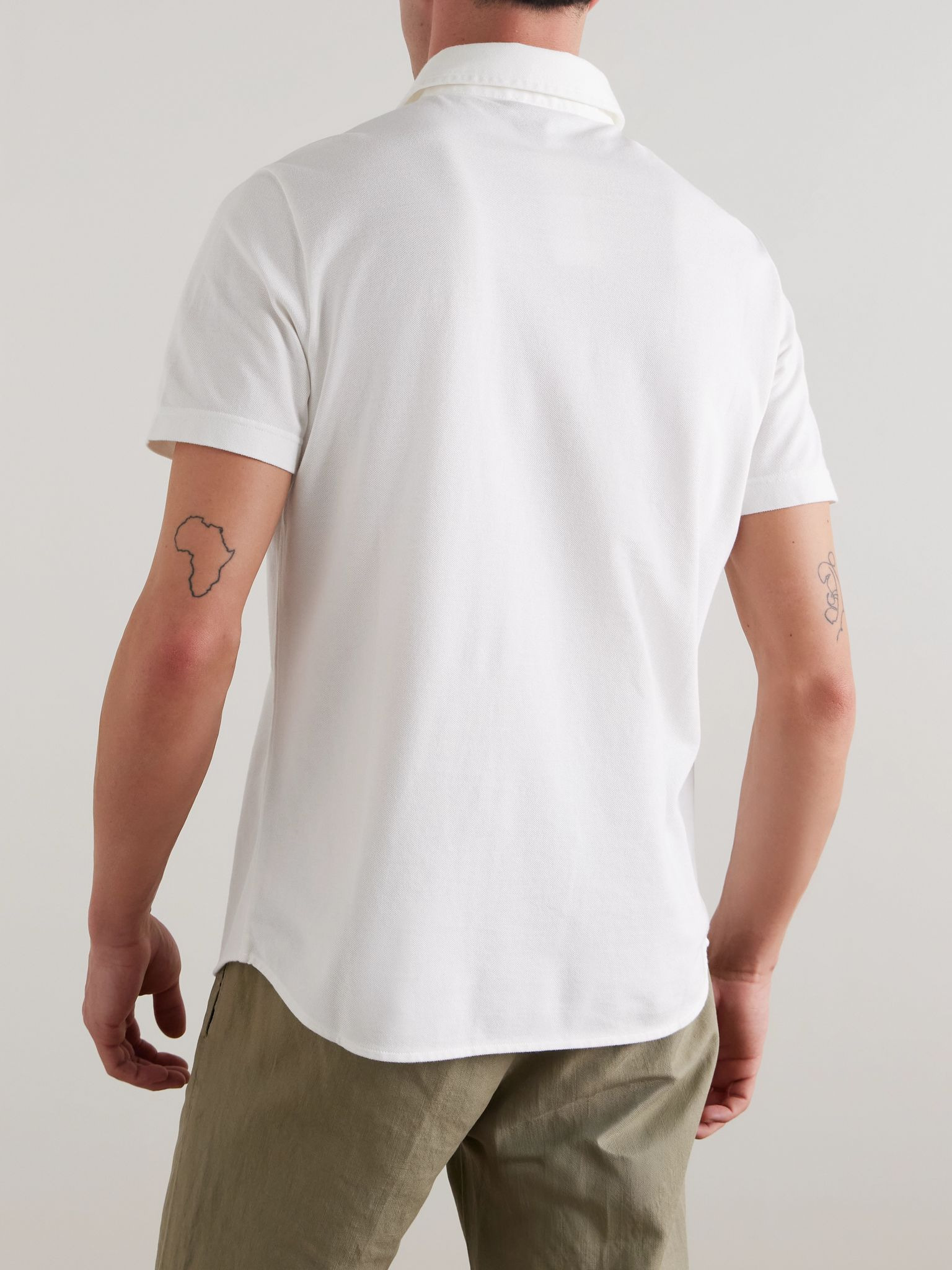 Cotton-Piqué Polo Shirt White - 4