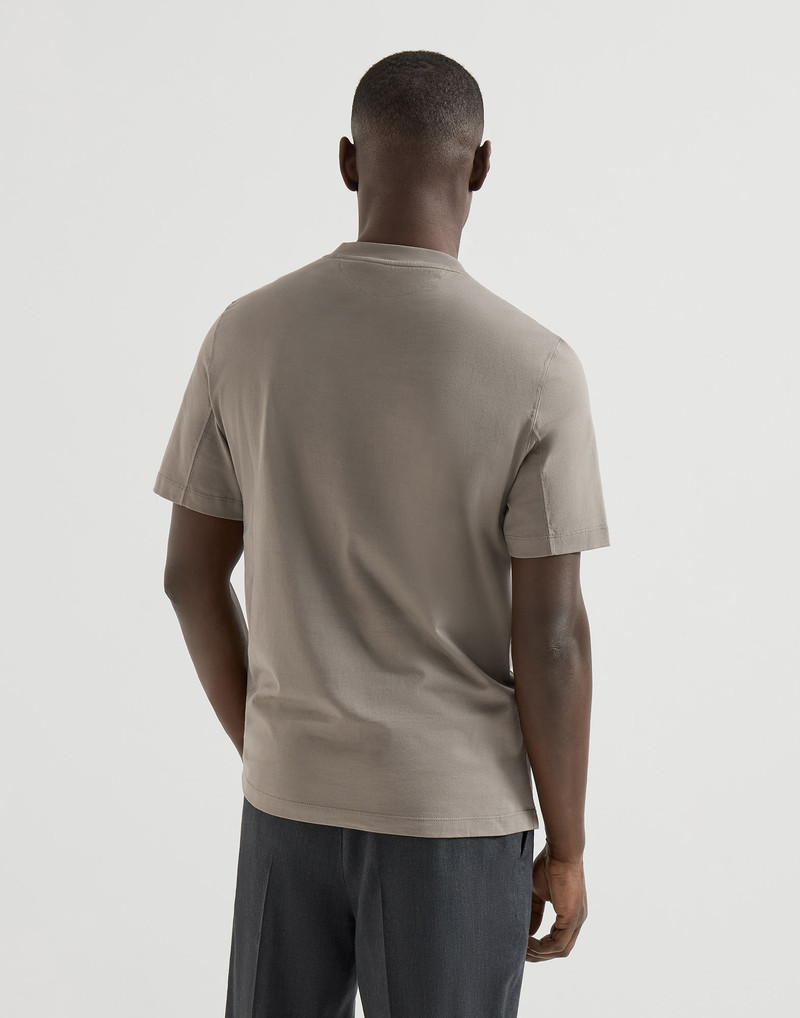 Brunello Cucinelli Cotton jersey crew neck T-shirt with logo outlook