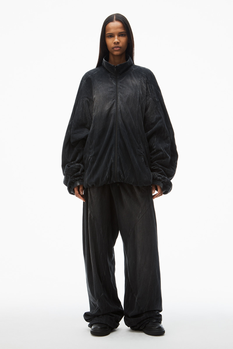 Alexander Wang creased print track jacket in cotton-hemp jersey outlook