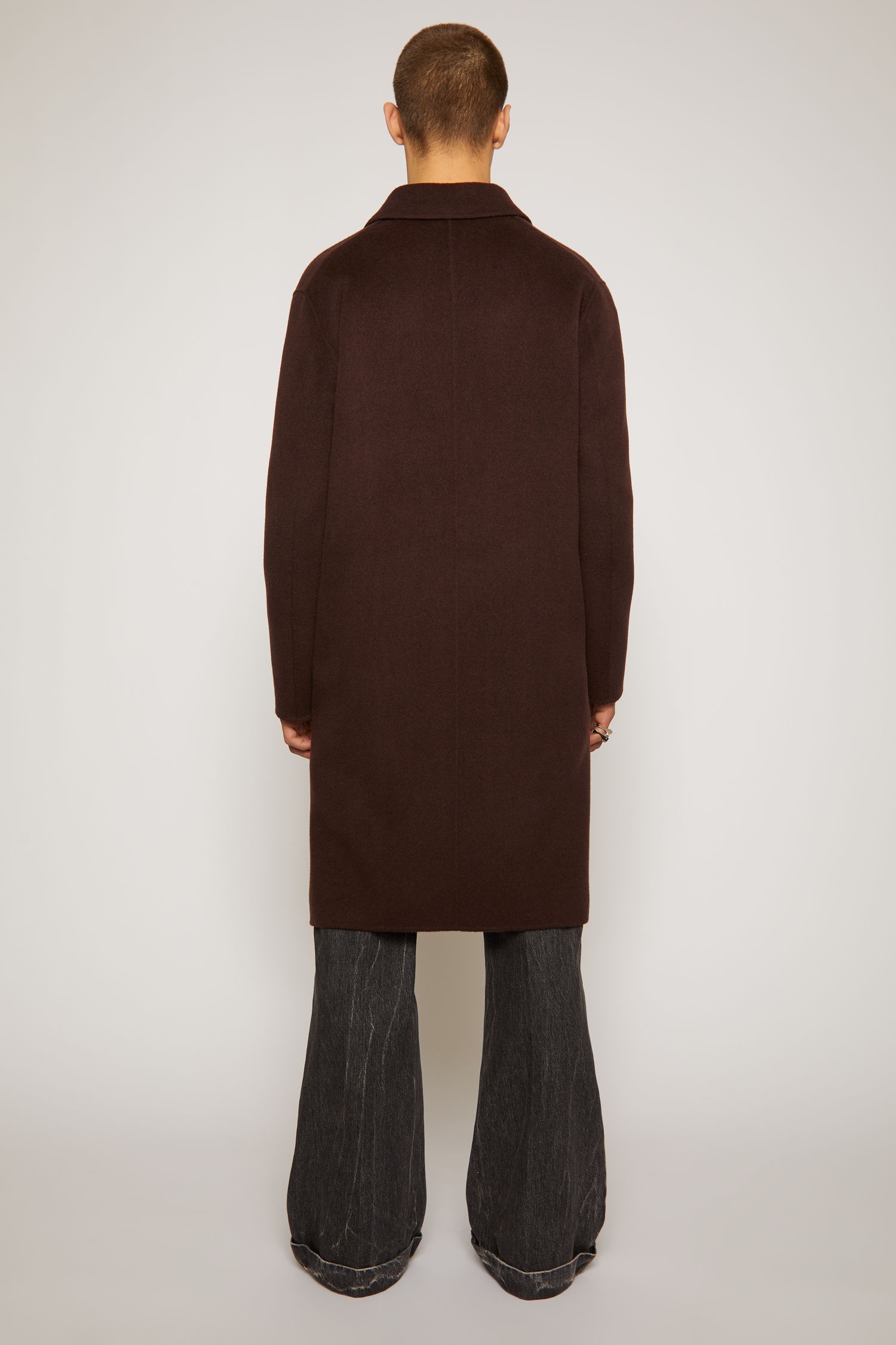 Double-faced wool coat cacao brown - 4