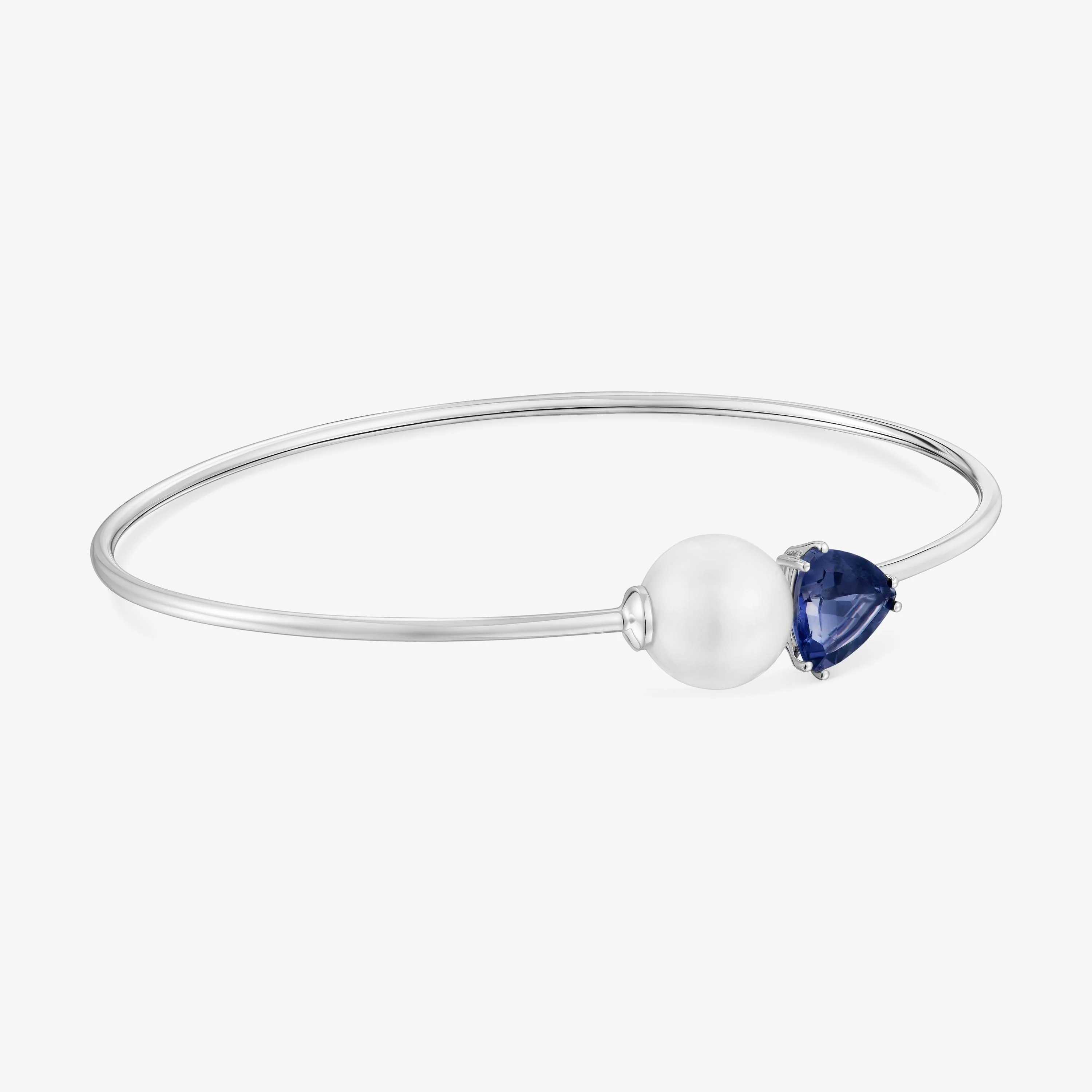 18K white gold Bangle with iolite and cultured pearl Ivette - 1