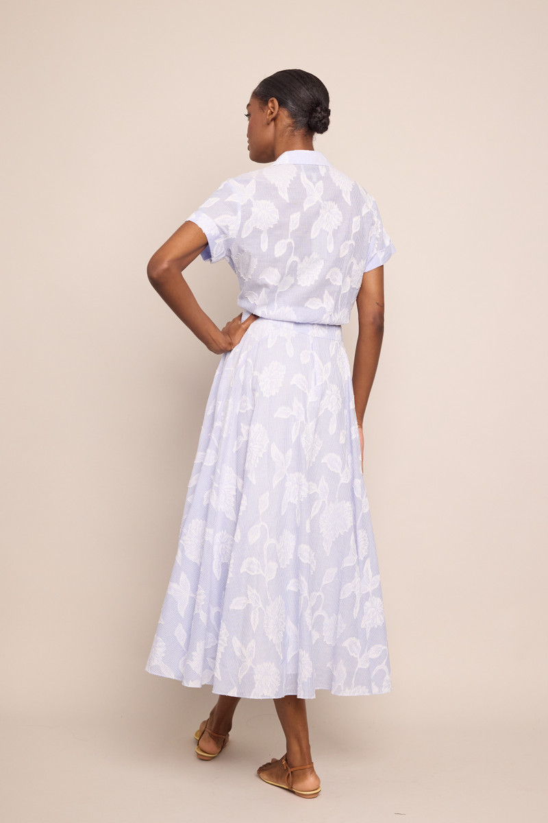 Carolina Skirt Striped Florals, Sculpted Sweep 3
