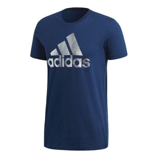 Men's adidas Sports Short Sleeve Blue T-Shirt CV4508 - 1