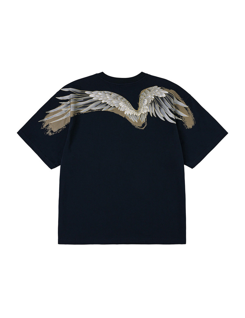 Crane Flying Wings with Daicock Print Loose Fit T-Shirt 10