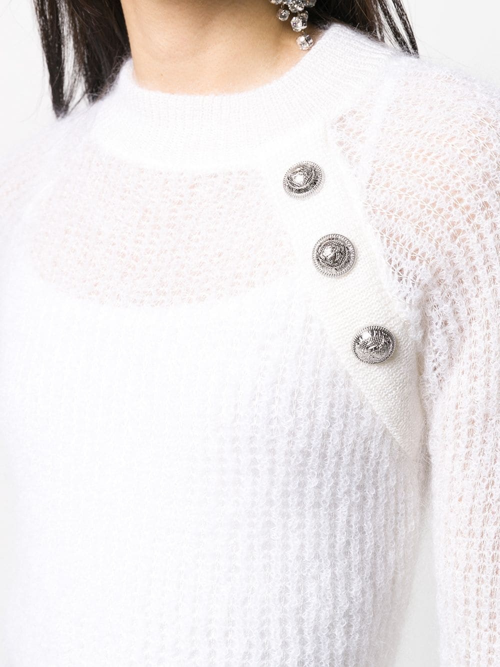 decorative button detail jumper - 5