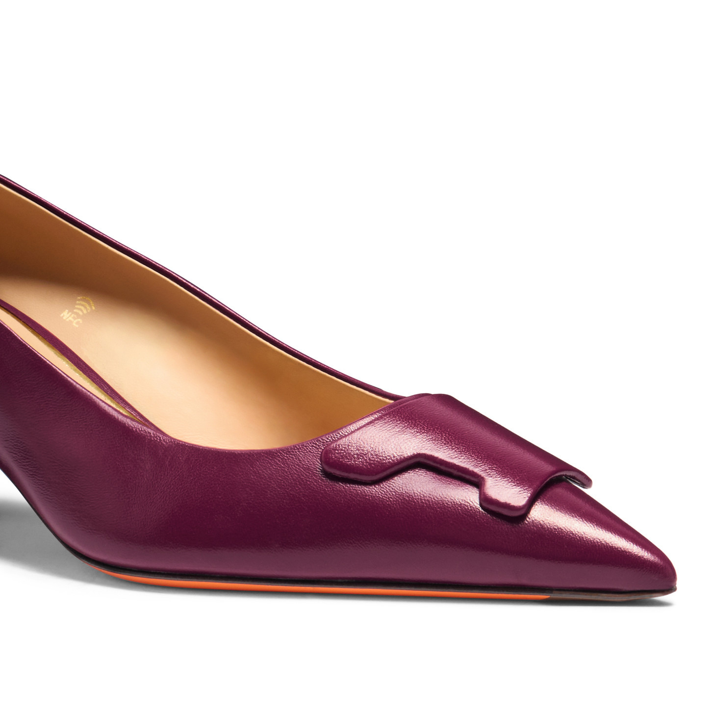 Women's red leather mid-heel Santoni Sibille pump - 6
