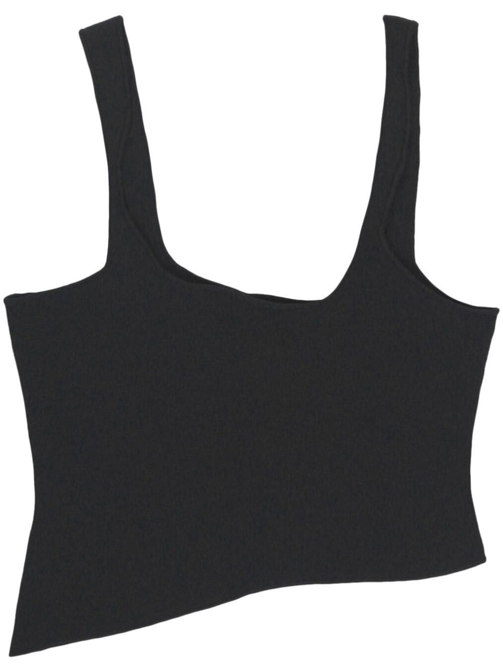 asymmetric ribbed-knit tank top - 1