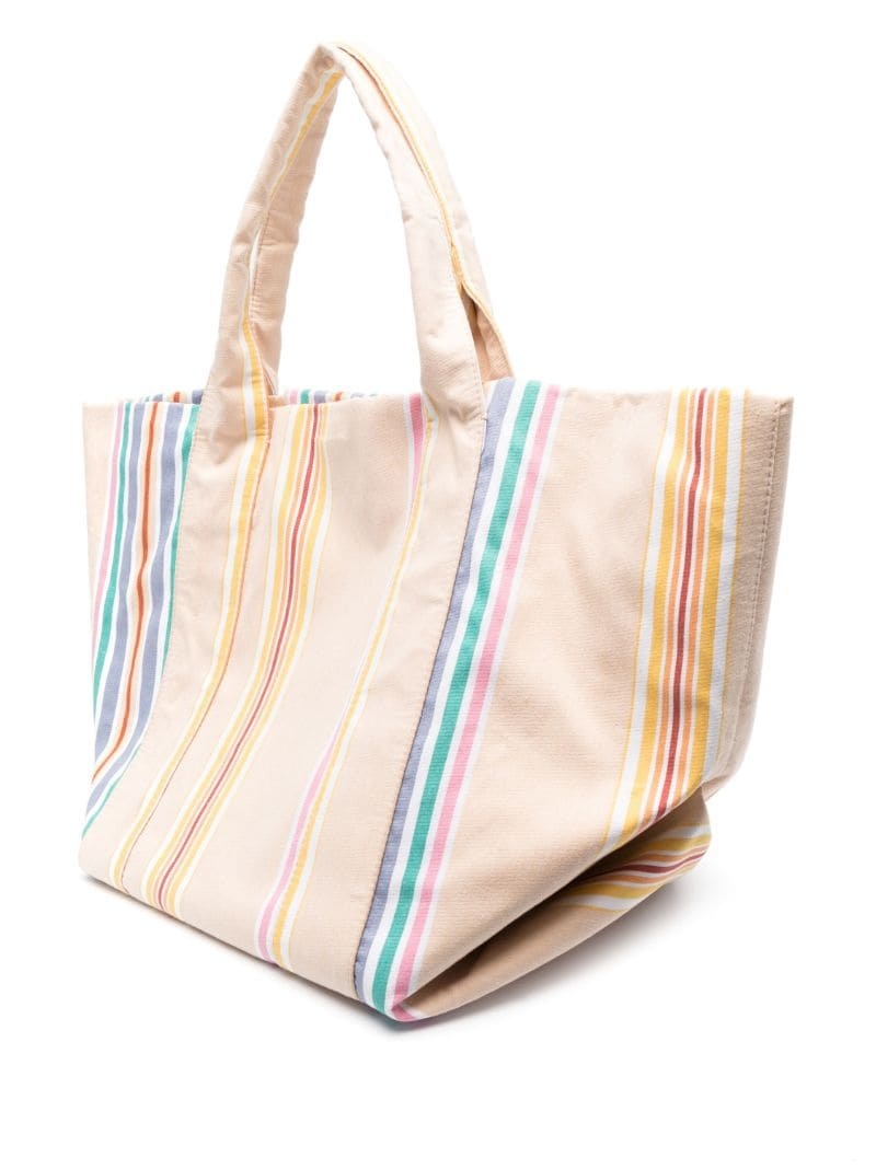 striped cotton tote bag - 3