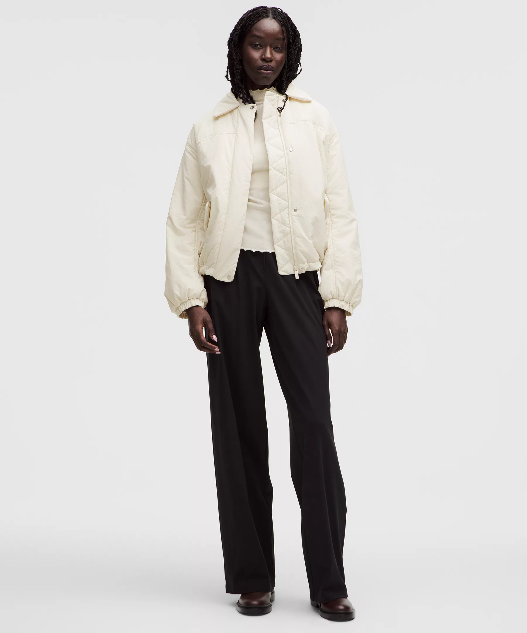 Insulated Oversized Collared Jacket - 2