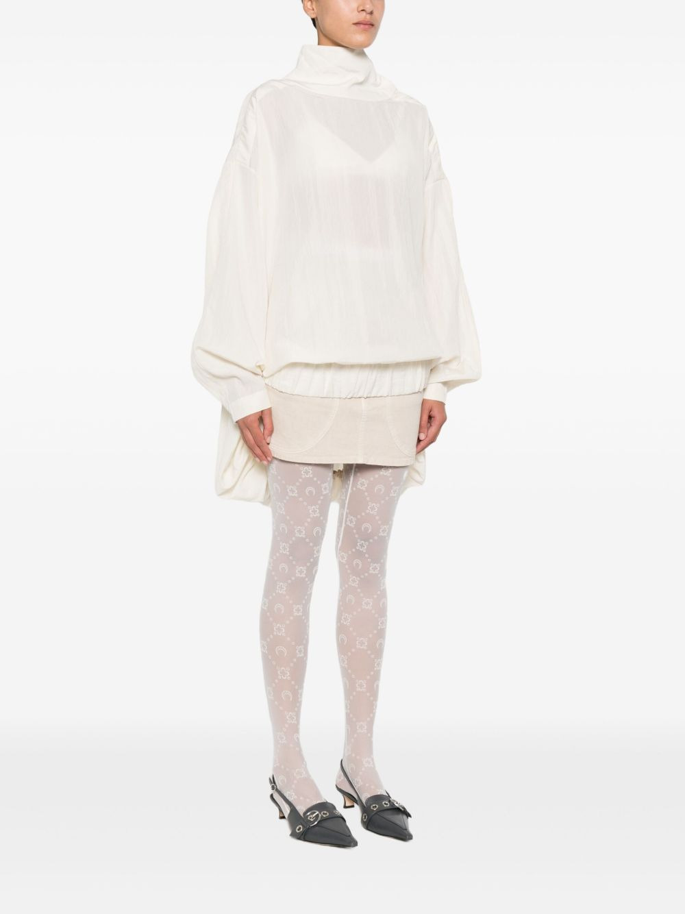 high-neck pleated top - 3