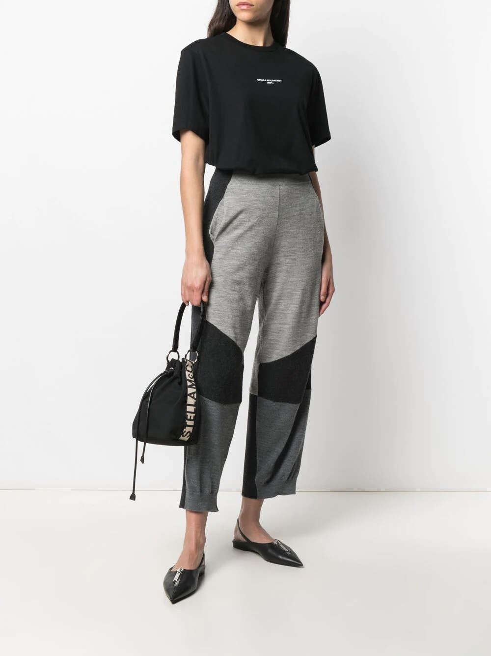 colour-block knitted trousers - 2
