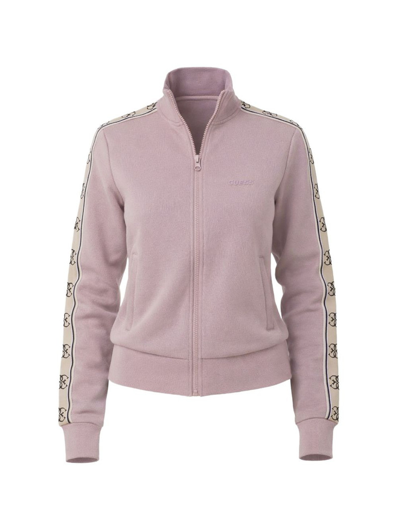 logo-tape zip-up sweatshirt 1