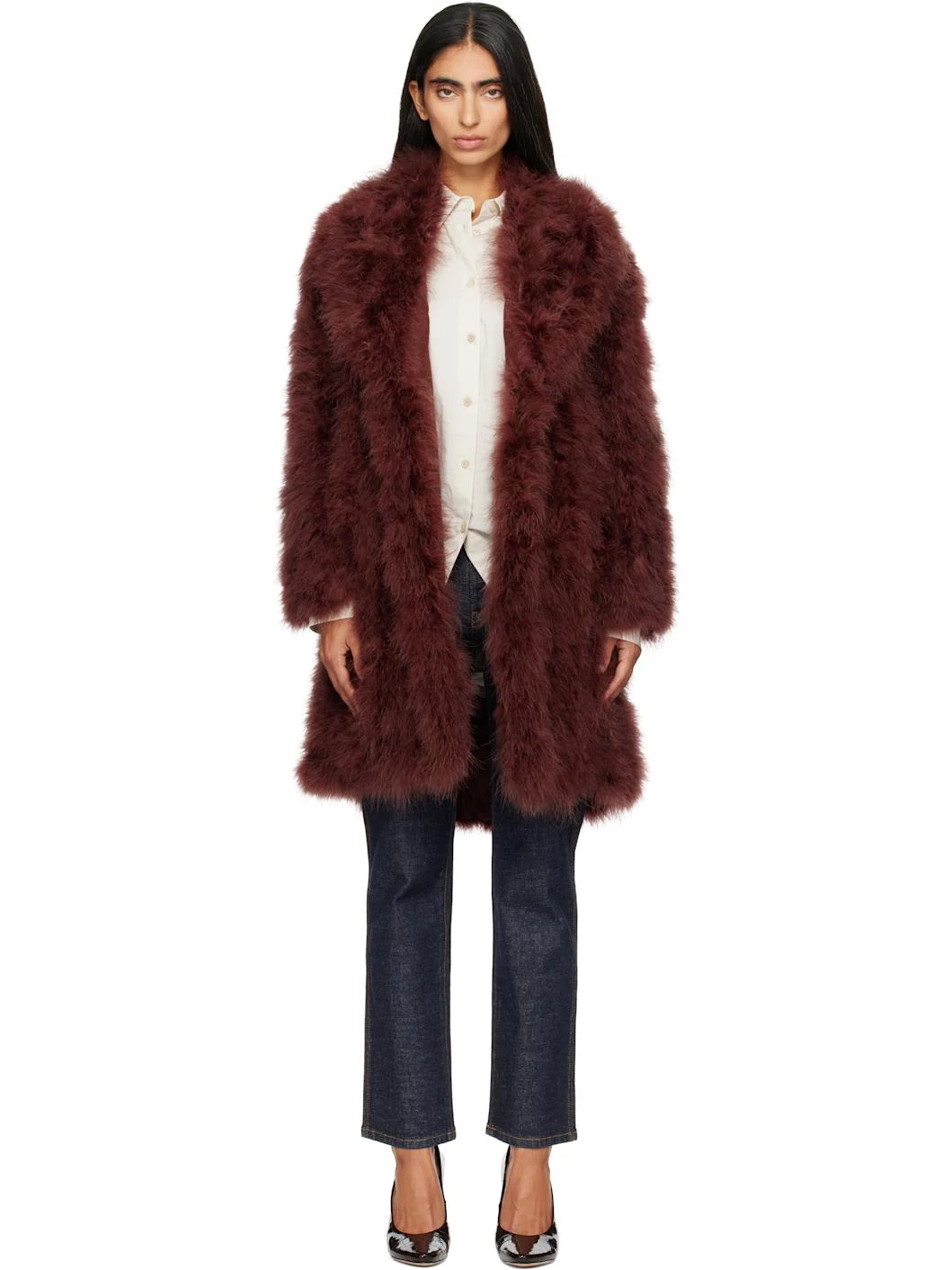Brown Turkey Feather Coat - 1