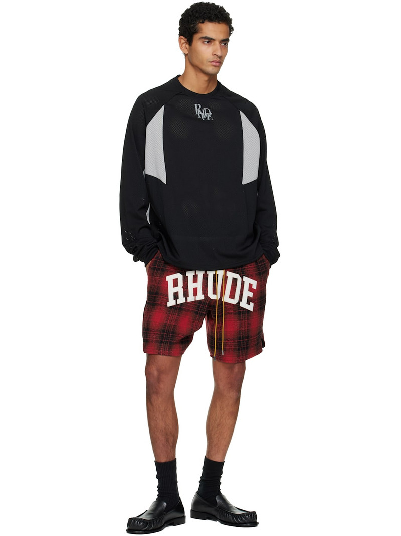 Rhude Black & Gray Mesh Moto LS T-shirt outlook