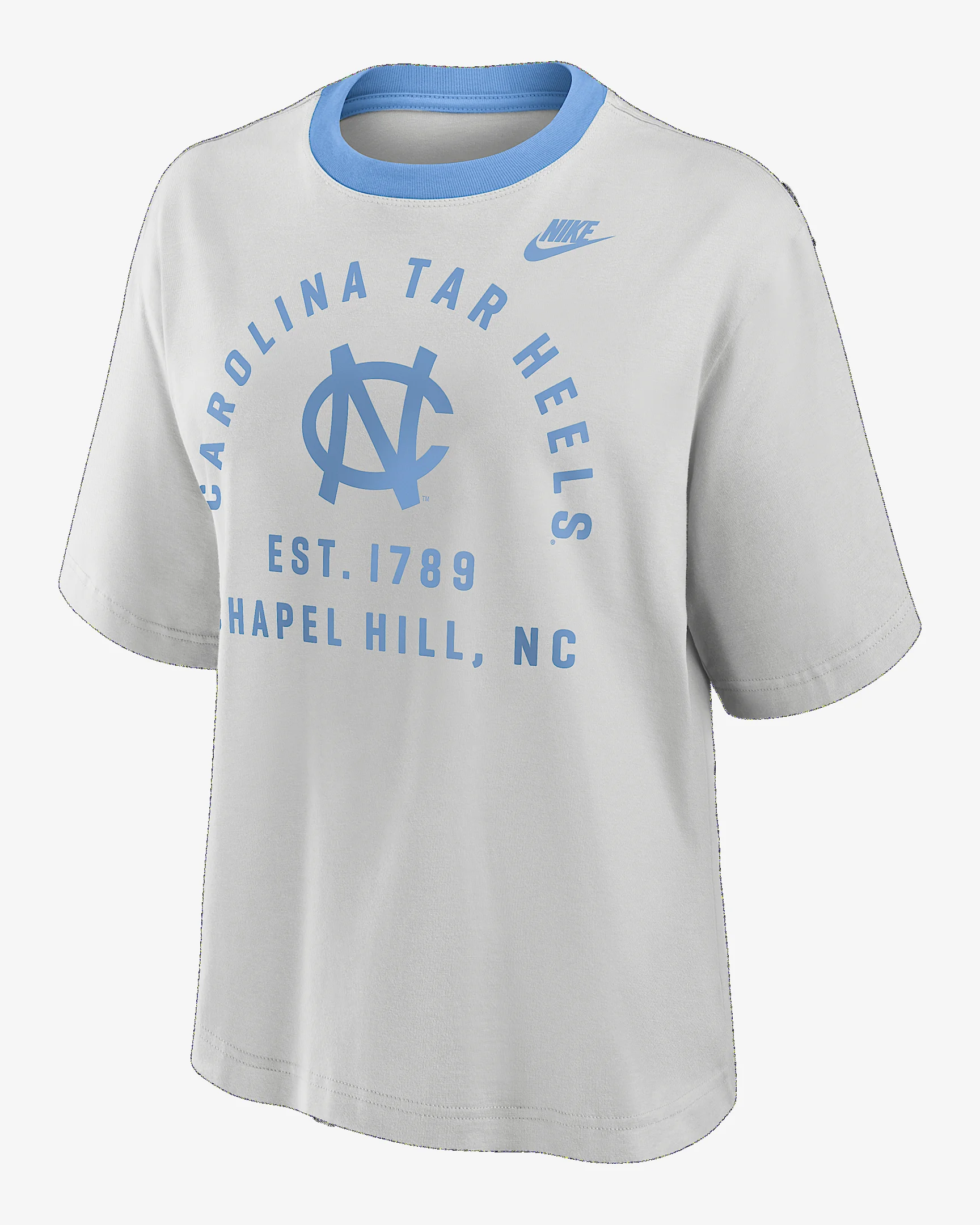 North Carolina Legacy Arch Script Boxy Women's Nike College T-Shirt - 1