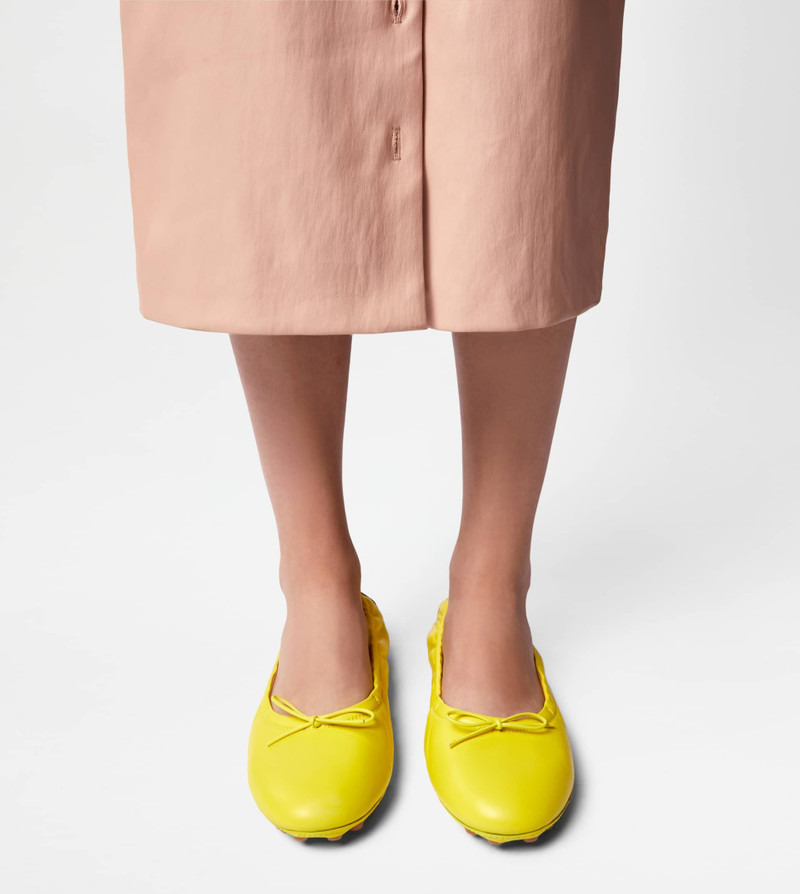 Tod's BUBBLE BALLERINAS IN LEATHER - YELLOW outlook