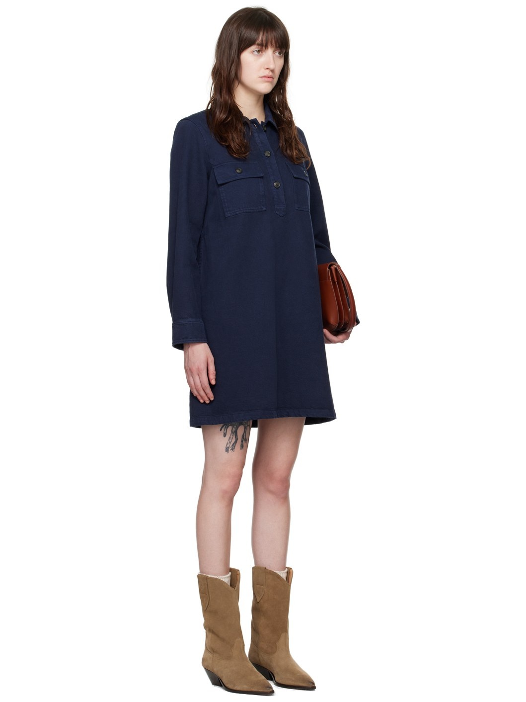 Navy Mia Denim Minidress - 2