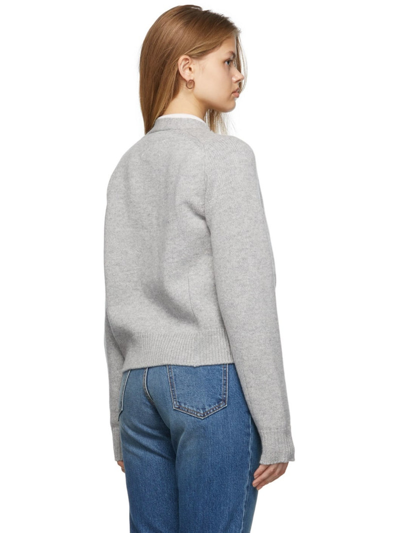Grey Wool Distressed Cardigan 3