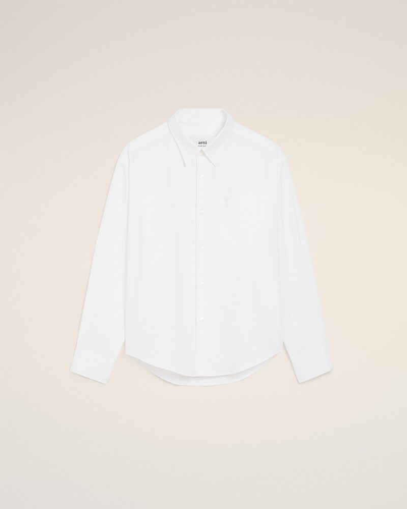 WHITE COTTON AMI DE COEUR BOXY SHIRT 1